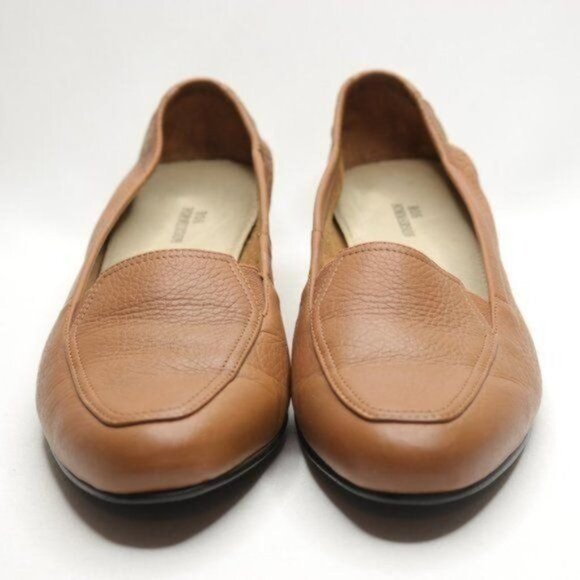 Ros Hommerson Women's Size 9.5 Tan Leather Slip On Almond Toe Wedge Loafers - Picture 2 of 10